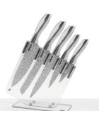 5 Couteaux de cuisine avec support Stone White blancs